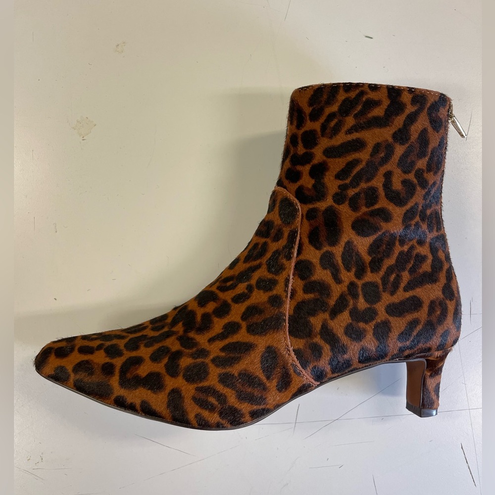 Madewell kitten heel leopard ankle boots